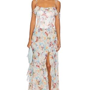 For Love And Lemons Constance Floral Maxi Dress